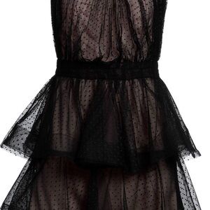 Chic Black Layered Formal Dress